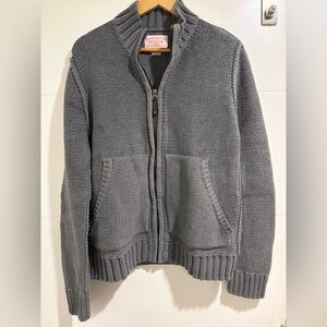 Filson Knit Zip Up Sweater in Gray